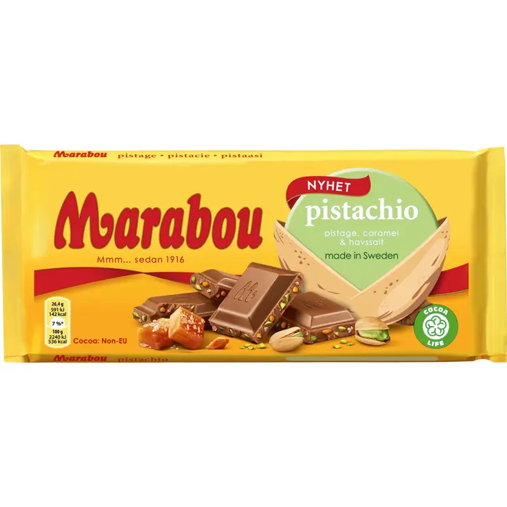 Marabou Pistachio caramel & sea salt suklaalevy 185g