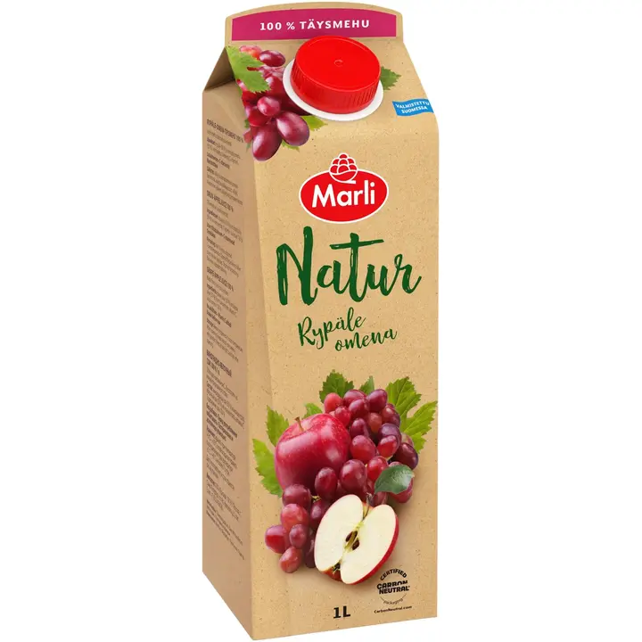 Marli Natur Rypäle-omenatäysmehu 100% 1 L