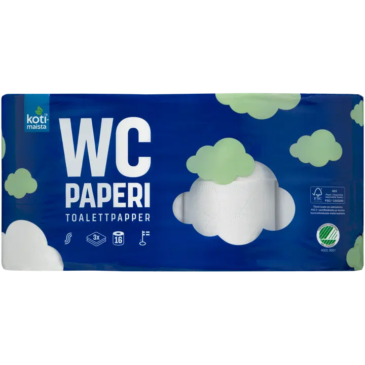 Kotimaista wc-paperi 16rl valkoinen