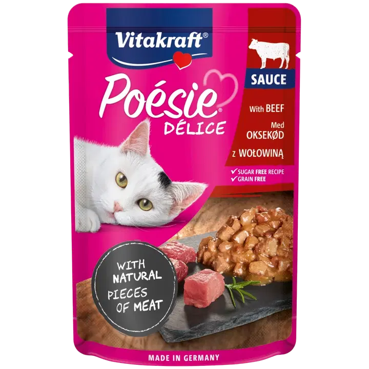 Vitakraft Poésie® Délice Kissan märkäruoka, nautaa kastikkeessa 85g