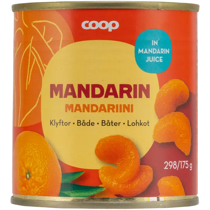 Coop mandariinilohkot mandariinitäysmehussa 298/175 g