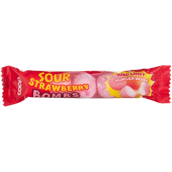 Coop Sour Strawberry bombs makeinen 36 g