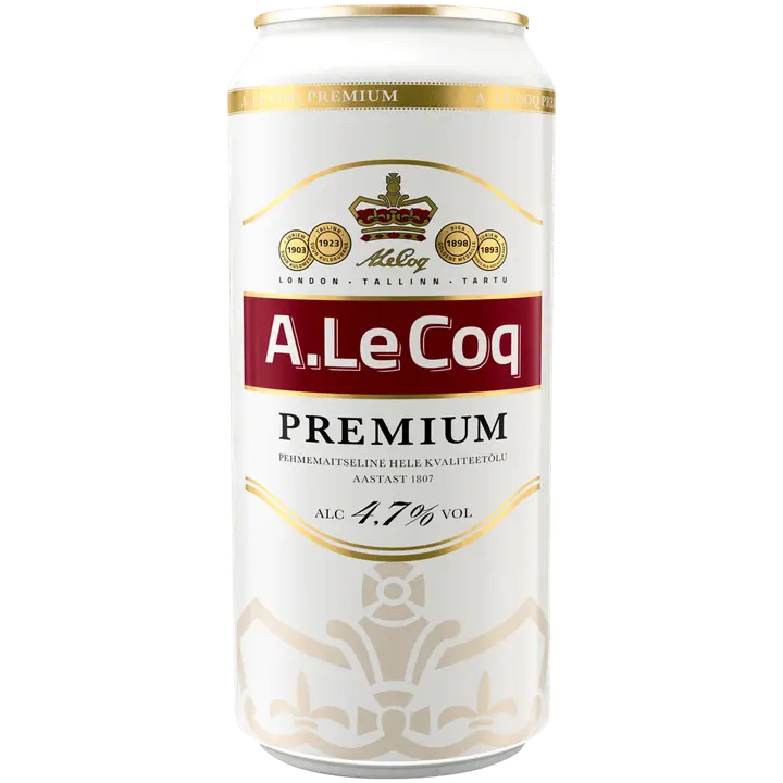 A. Le Coq Premium hele õlu 4,7%vol 500ml