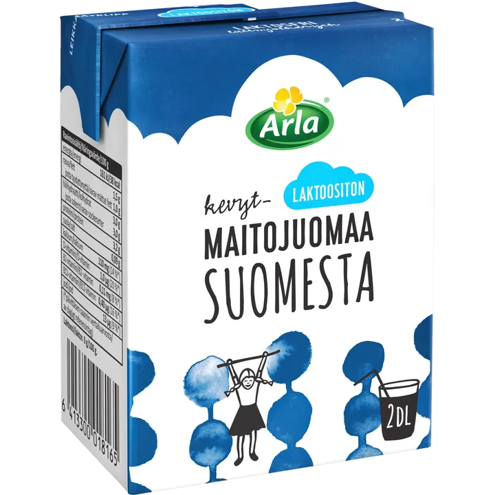 Arla Kevytmaitojuoma 2 dl Suomesta UHT laktoositon
