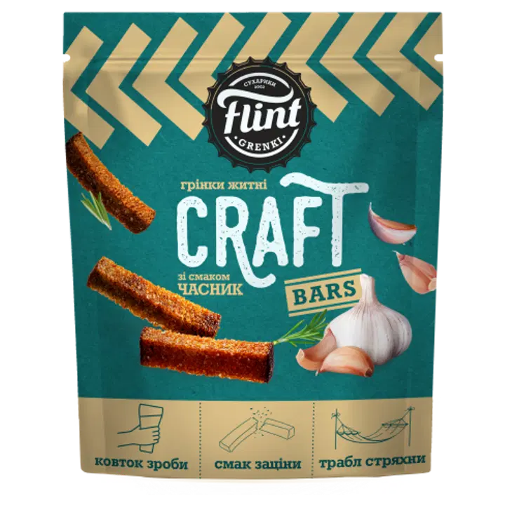 Flint craft grenki küüslaugumaitselised krõbedad leivakesed 80g