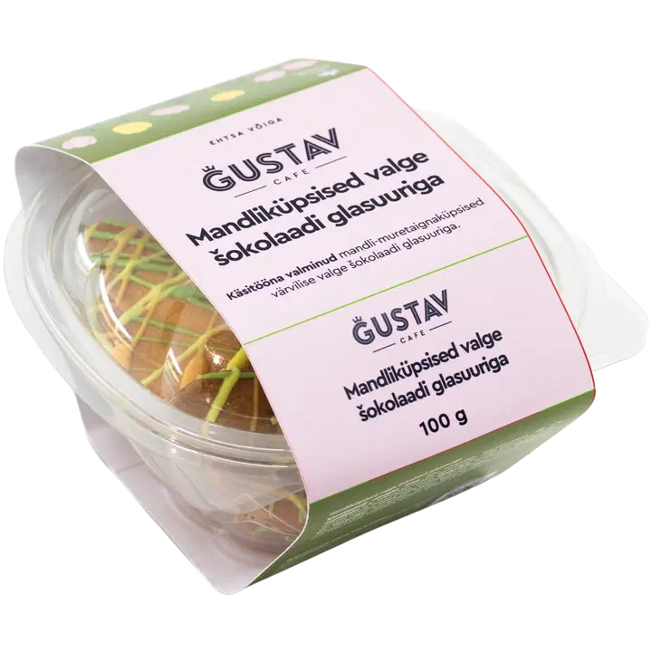 Gustav Mandliküpsised valge šokolaadi glasuuriga 100 g