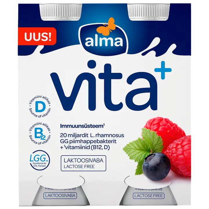 Alma Jogurtijook vaarika-mustika, laktoosivaba 4x100 g