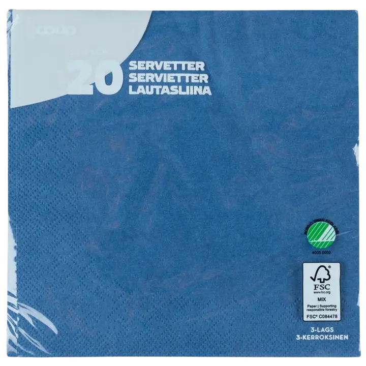 Coop salvrätik tumesinine 33cm 20tk