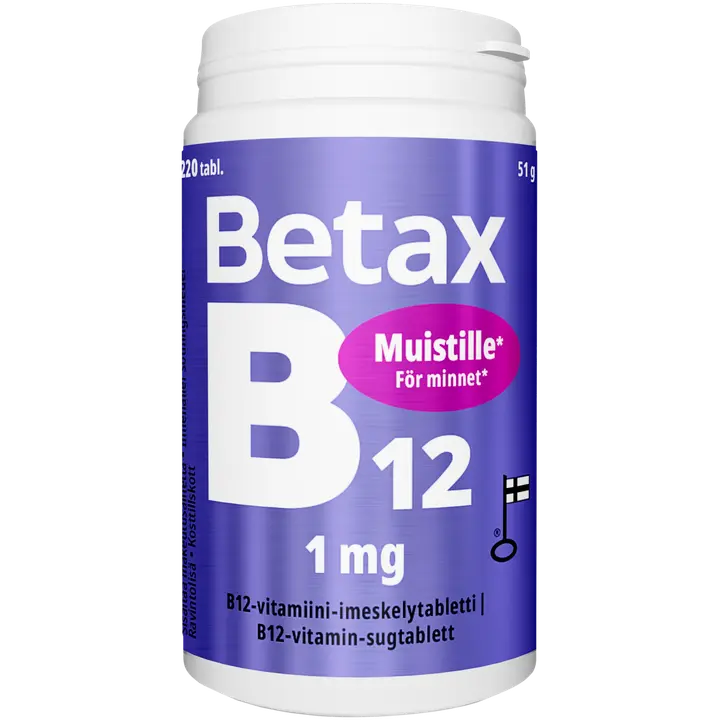 Betax B12-vitamiini-imeskelytabletti 1 mg, 220 tabl. Vitabalans
