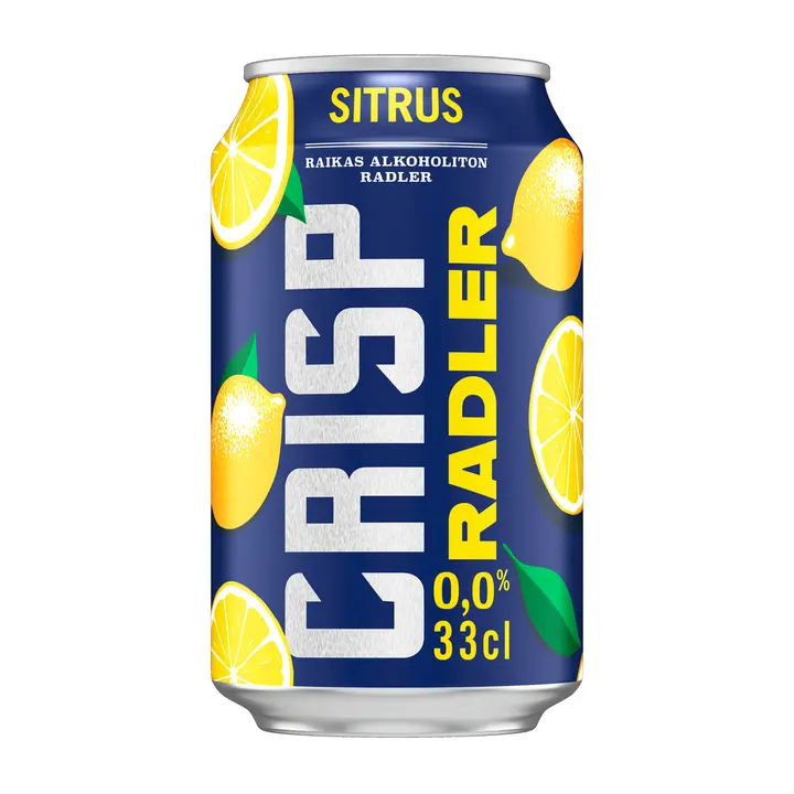 Crisp Radler Sitrus alkoholiton olut 0% tölkki 0,33L