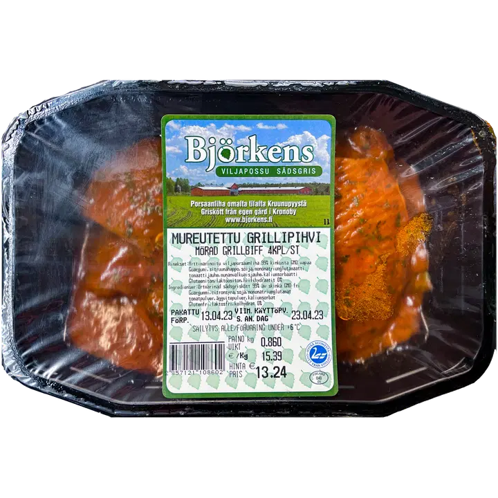 Björkens Marinoitu grillipihvi 4 kpl/st 0,6 kg