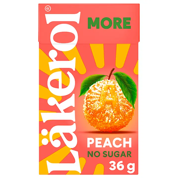 Läkerol More Peach sokeriton pastilli 30g