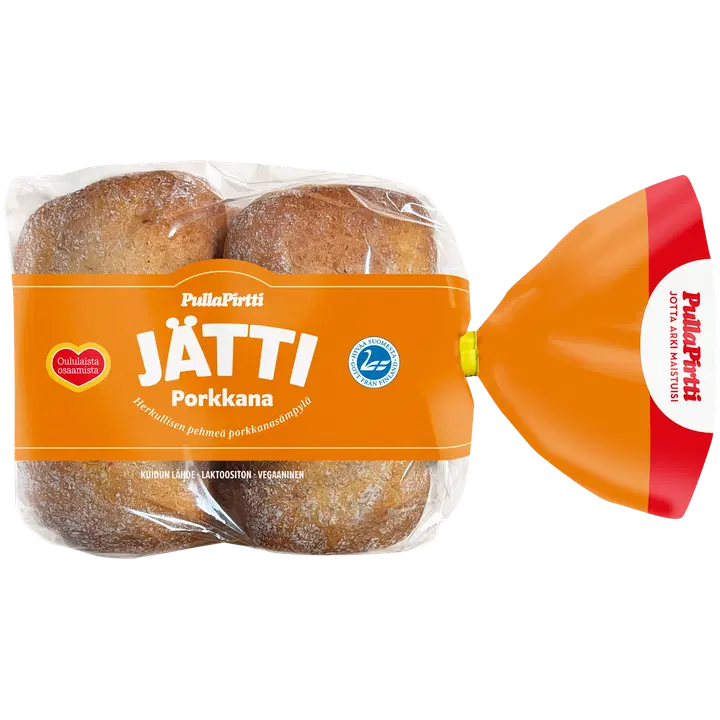 Pulla-Pirtti Jätti porkkana 4/360g laktoositon porkkanasämpylä