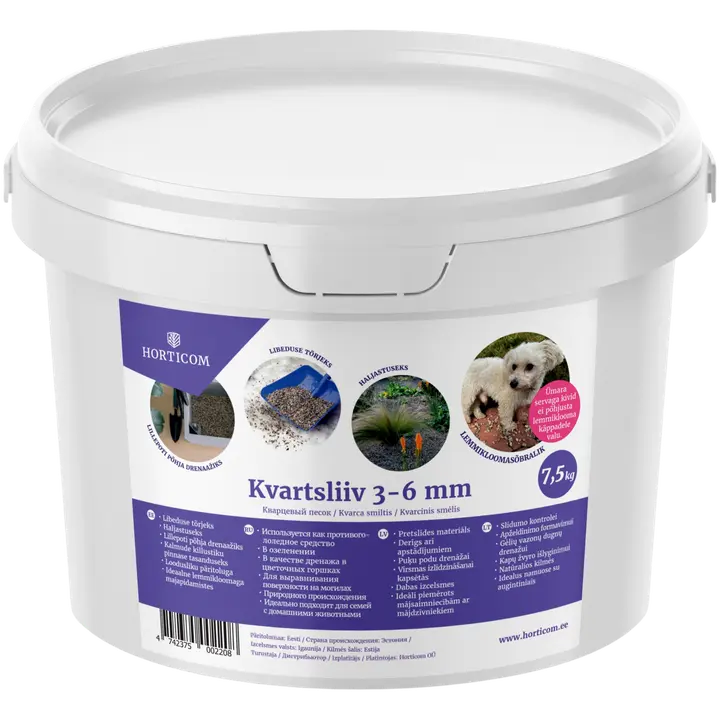 Kvartsliiv 3-6 mm Horticom 7,5kg ämbris