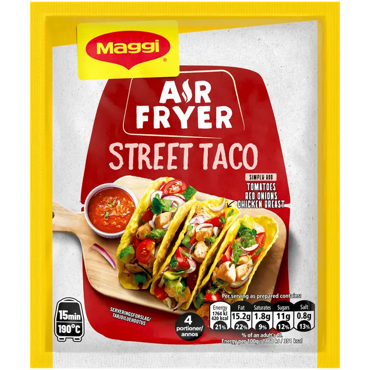 Maggi Air Fryer 41g Street Taco -ainekset