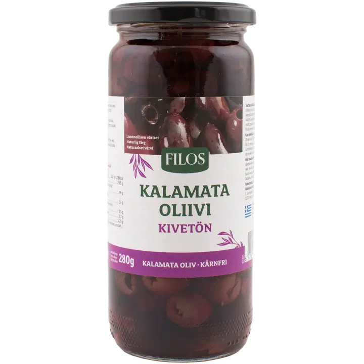 Filos 480/280g Kalamon kivetön oliivi