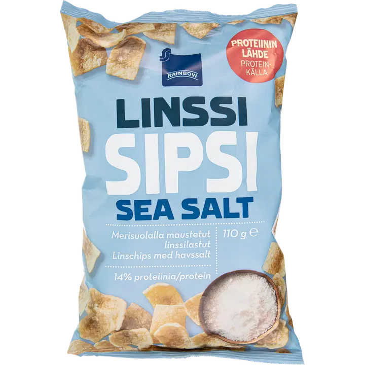 Rainbow 110g linssisipsi merisuola
