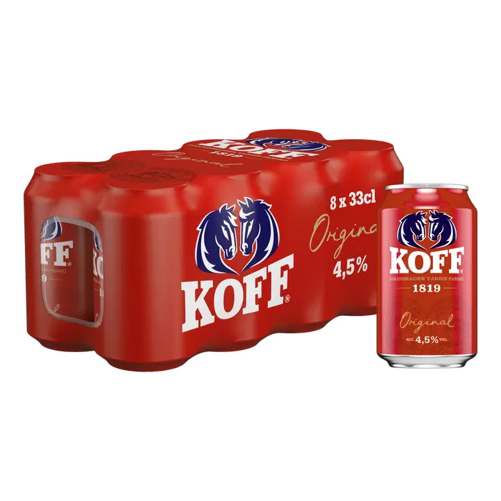 8-pack Koff Lager olut 4,5 % tölkki 0,33 L