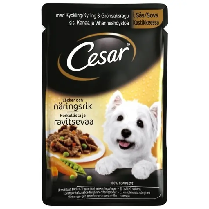 CESAR Eine koertele kana & köögiviljadega 100g