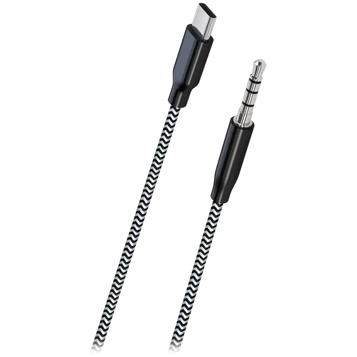 Audiokaabel USB-C - 3.5mm 1m punutud