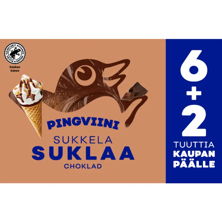 Pingviini Suklaa jäätelötuutti monipakkaus 8x67g