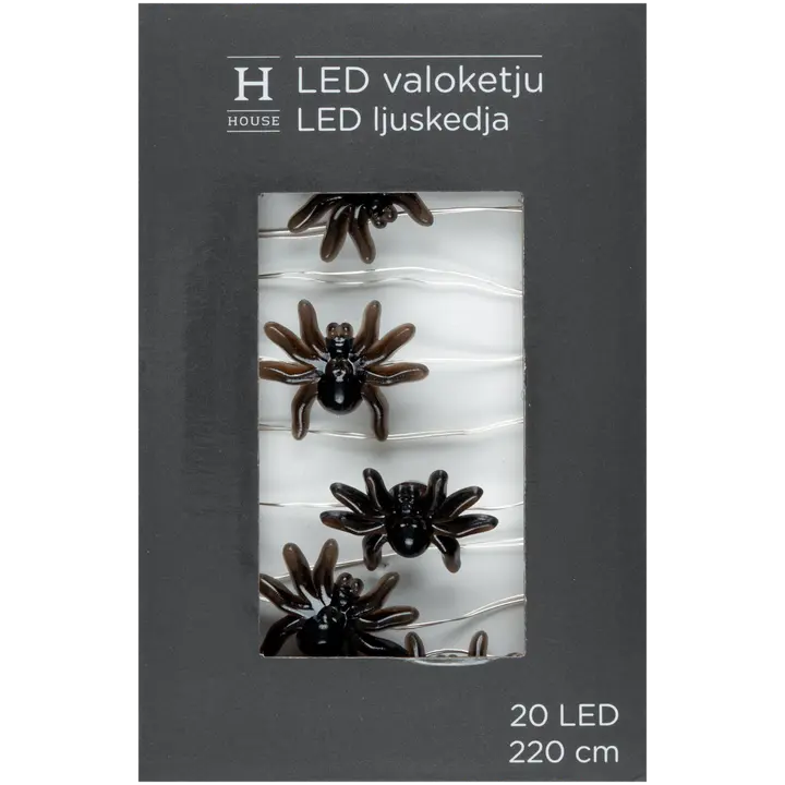 House valoketju hämähäkki musta 20 LED