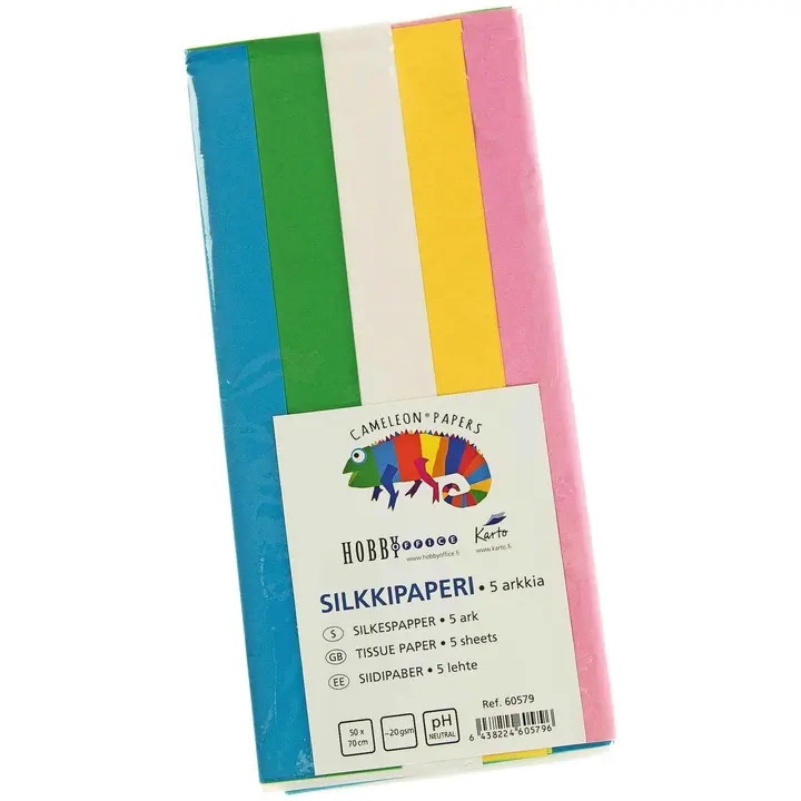 Karto silkkipaperi värilajitelma 50x70cm 5ark/pkt