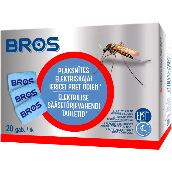 Elektrilise sääsetõrje täiteplaat Bros 20tk