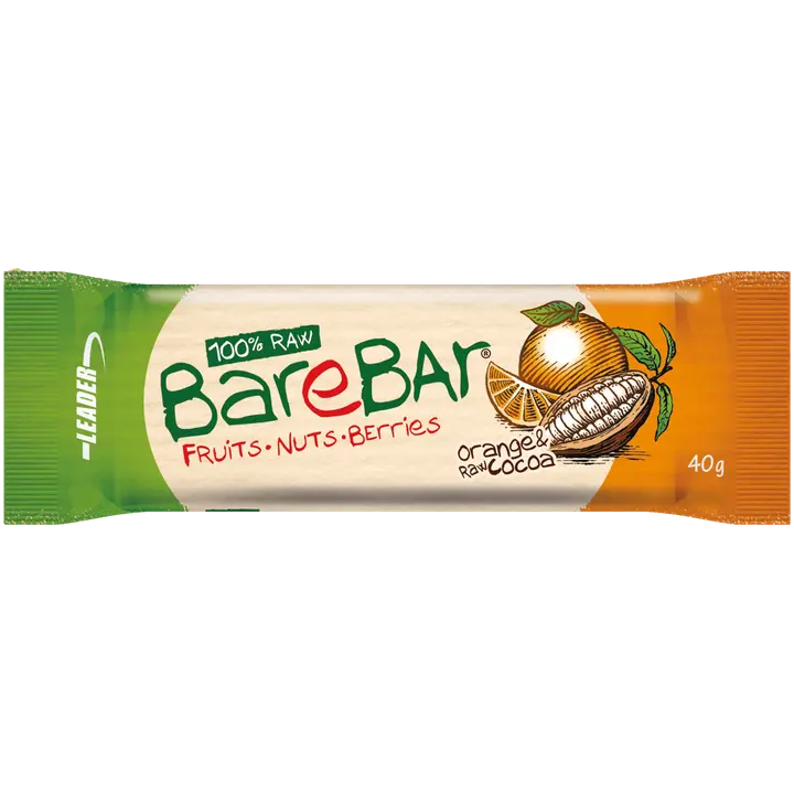 Leader BareBar taatelipatukka appelsiini-raakakaakao 40g