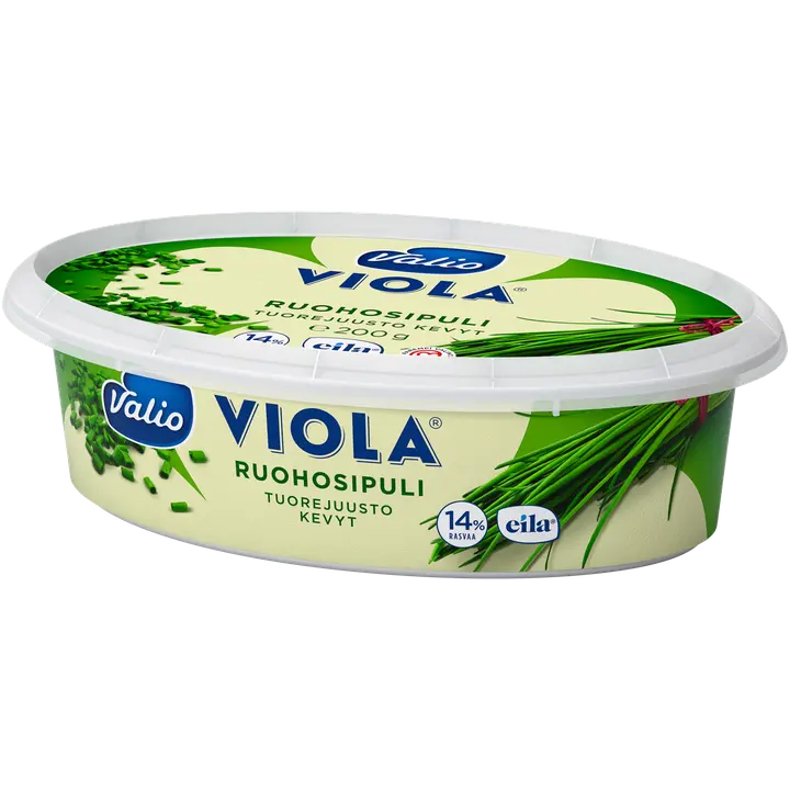 Valio Viola® kevyt e200 g ruohosipuli tuorejuusto laktoositon