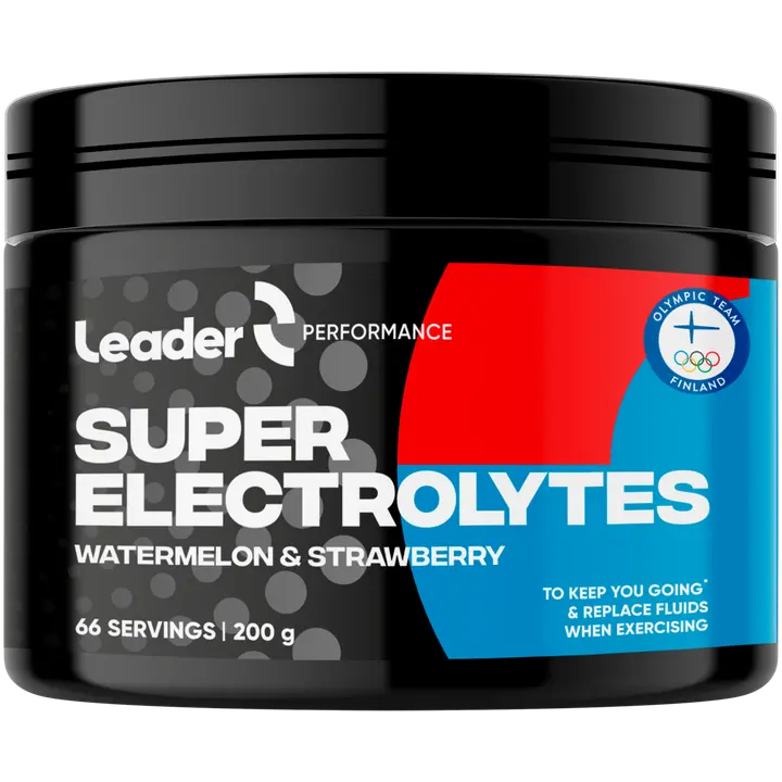 Leader Performance Super Electrolytes vesimelonin ja mansikanmakuinen elektrolyyttijauhe 200 g