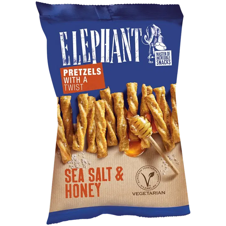 Elephant kierrepretzelit merisuola ja hunaja 80g