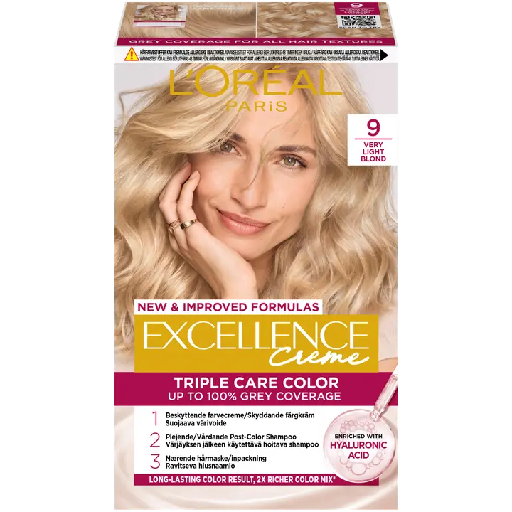 L'Oréal Paris Excellence Creme 9 Very Light Blonde Vaalea kestoväri 1kpl