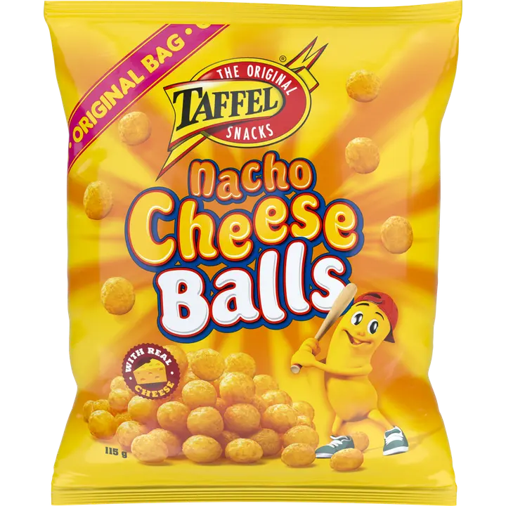 Taffel Nacho Cheese Balls maustettu juustosnacks 115g