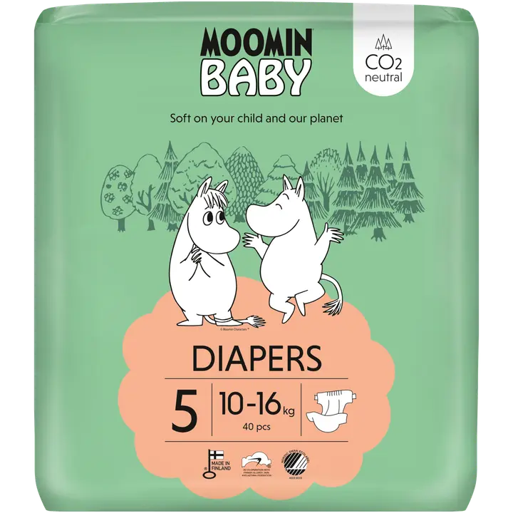 Moomin baby teipmähkmed 5 40tk 10-16kg