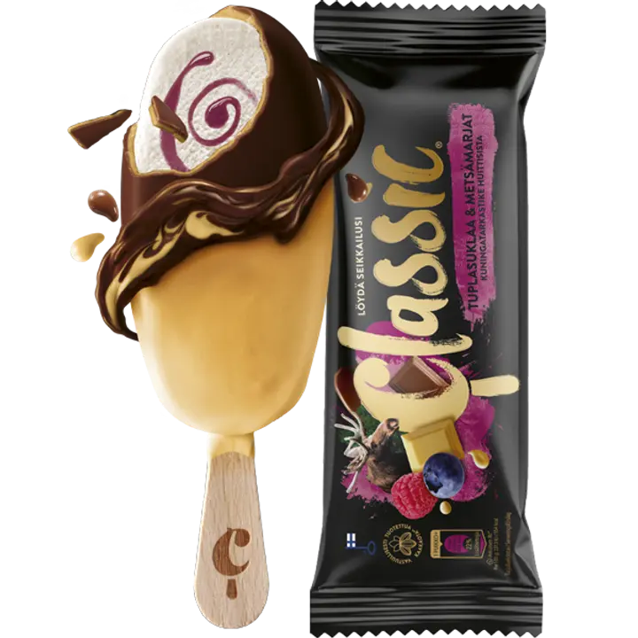 Classic Tuplasuklaa & Metsämarjat kermajäätelöpuikko 80g/100ml