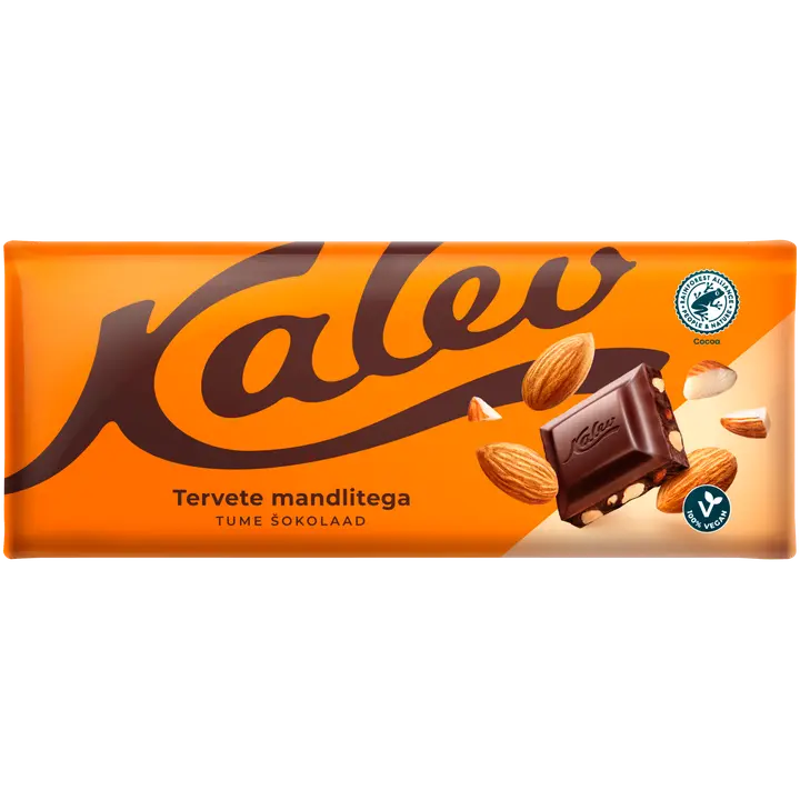 Kalev tume šokolaad tervete mandlitega 200g