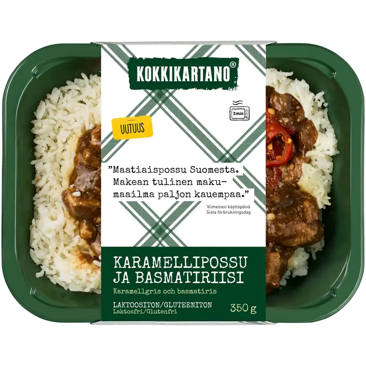 Kokkikartano Karamellipossu ja basmatiriisi 350g