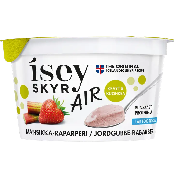 Isey Skyr Air maasika-rabarberimaitseline toode, laktoosivaba, 125 g