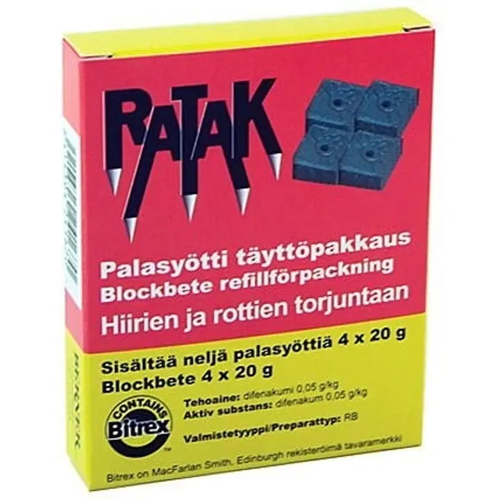 Ratak-palasyötti täyttöpakkaus 4x20g