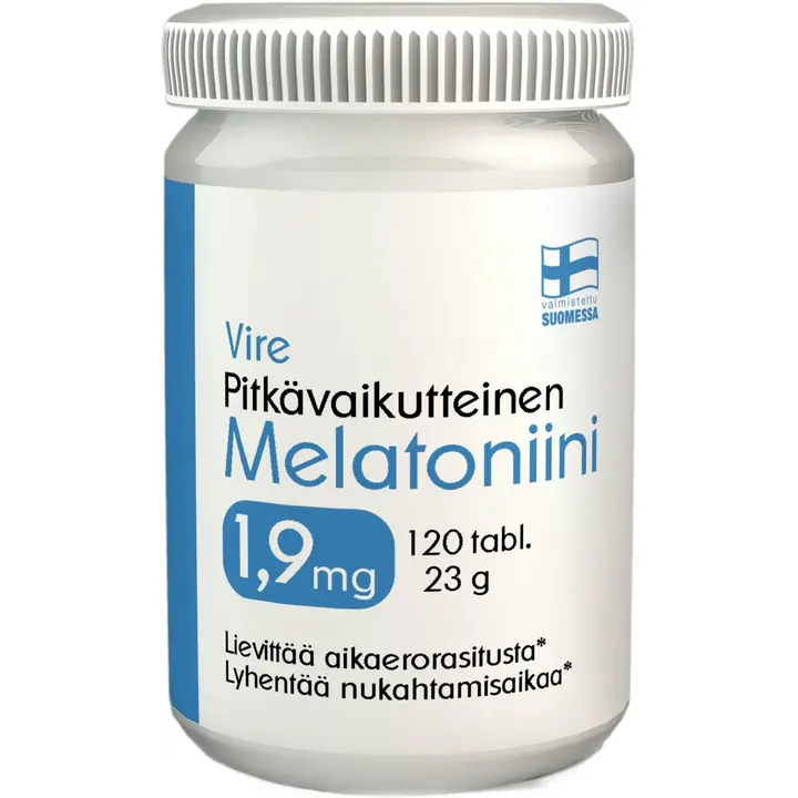 Vire Melatoniinivalmiste melatoniini 1,9 mg pitkävaikutteinen 120 tablettia / 23 g