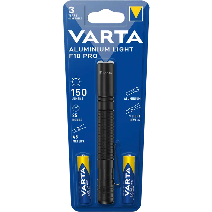 VARTA Aluminium taskulamppu F10 sis.2xAAA
