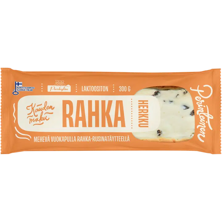 Porokylän Rahkaherkku 300 g vuokapulla rahka-rusinatäytteellä