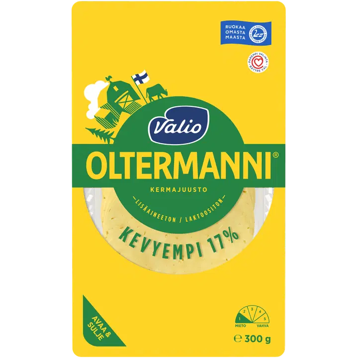 Valio Oltermanni® Kevyempi 17 % gräddostskivor e300 g