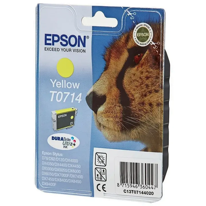 Epson mustepatruuna keltainen T0714