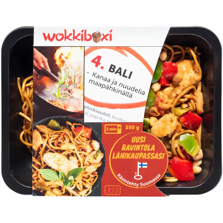 Wokkiboxi Bali- Kanaa ja nuudelia maapähkinällä