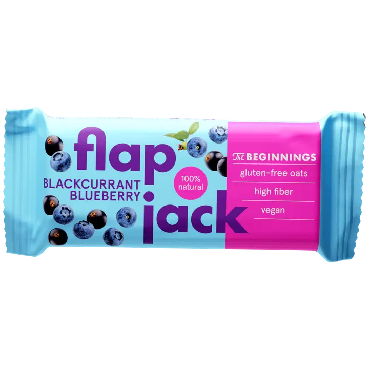 The Beginnings Flap Jack mustaherukka mustikka 60g