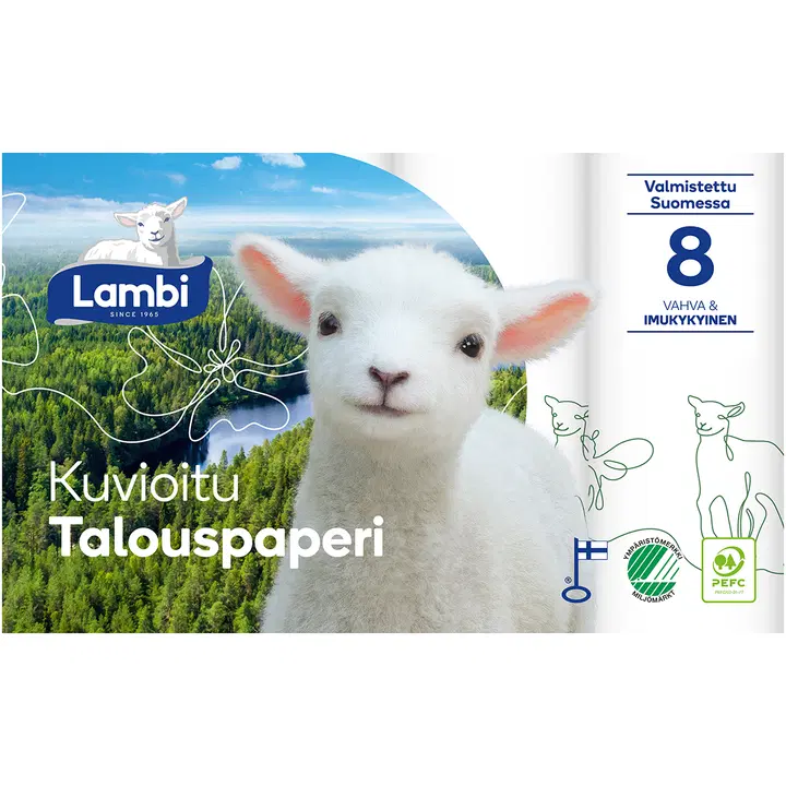 Lambi talouspaperi 8rl kuvioitu