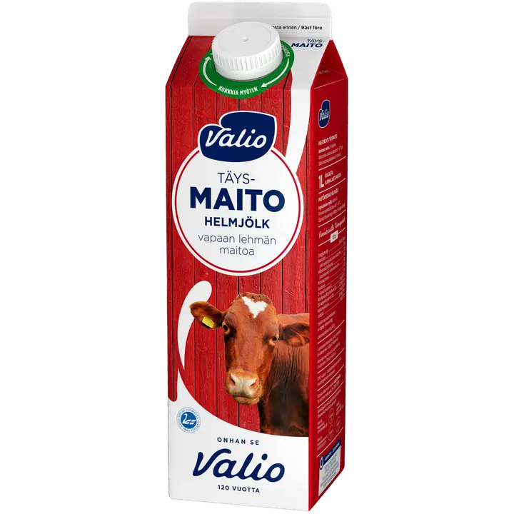 Valio vapaan lehmän täysmaito 1 l