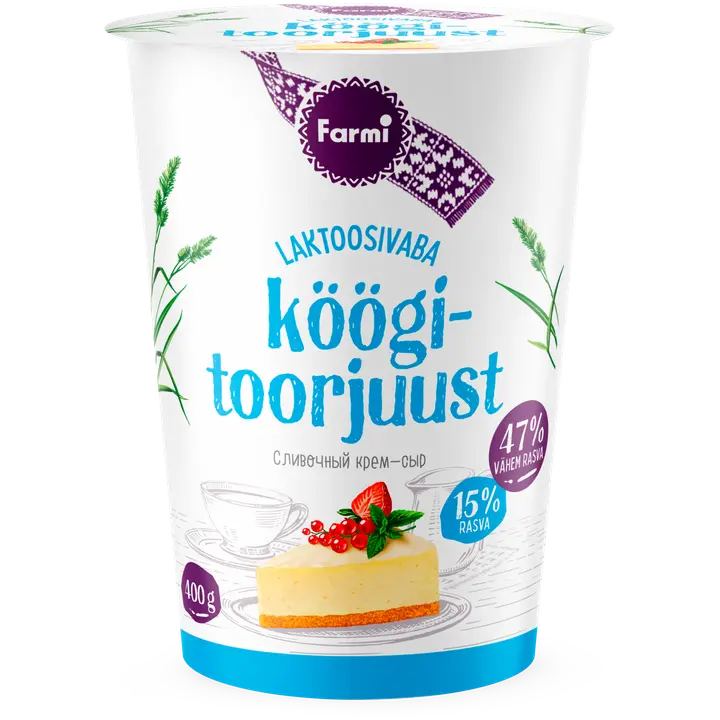 Farmi Laktoosivaba toorjuust 15%, 400 g